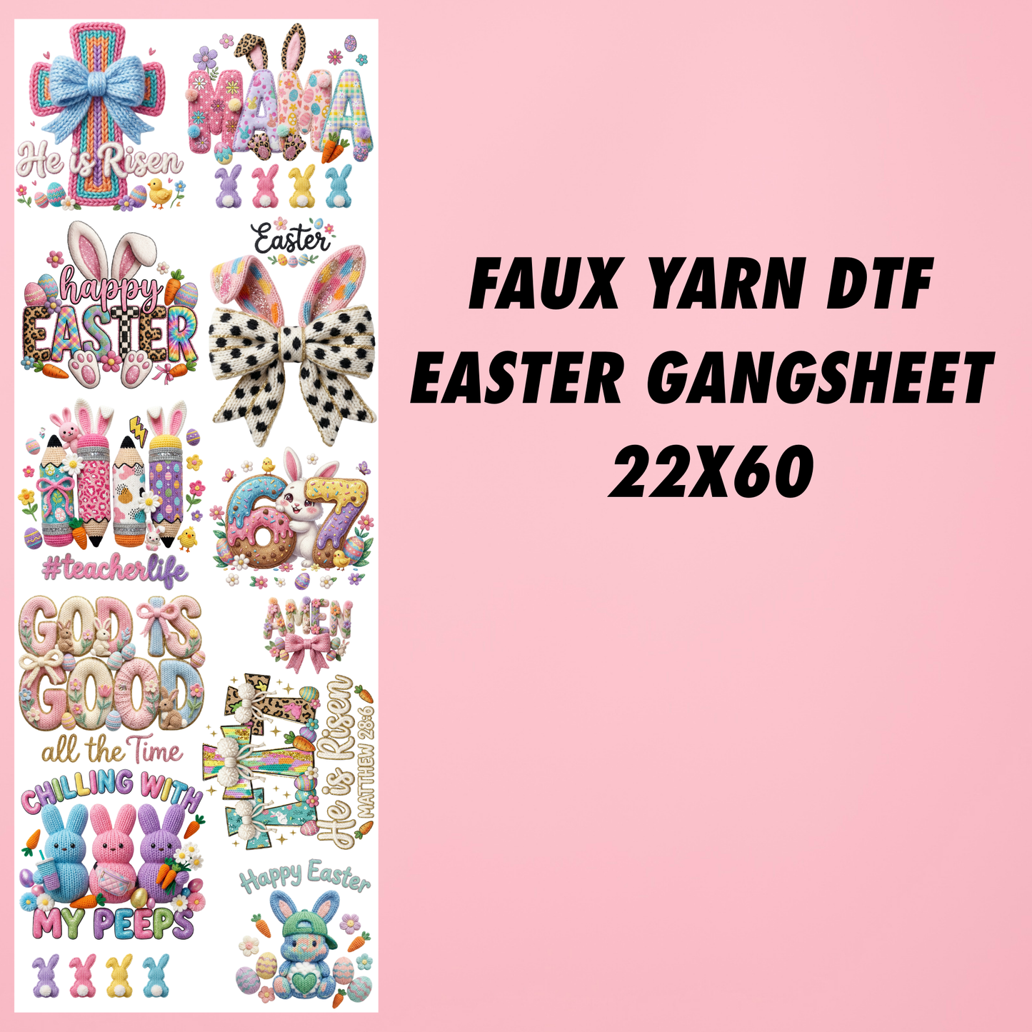 Easter Faux Yarn Gangsheet